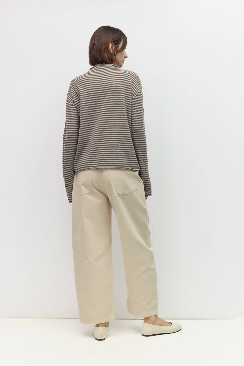 Pull Rayé Cierra Brun et Bleu All Row - Ex-voto