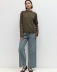 Pull Rayé Cierra Olive et Marine All Row - Ex-voto