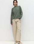 Pull Rayé Cierra Vert et Taupe All Row - Ex-voto
