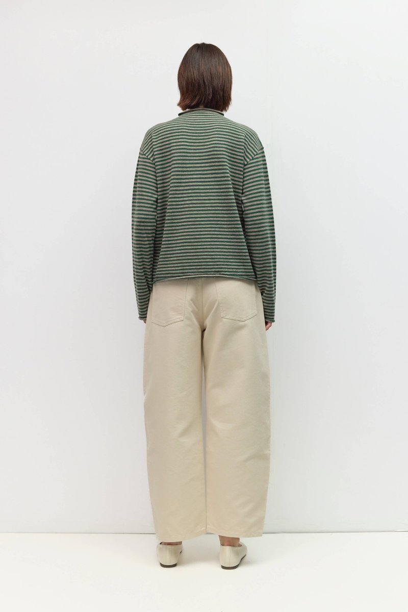 Pull Rayé Cierra Vert et Taupe All Row - Ex-voto