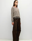 Pull Virginia Brun, Crème et Rouge All Row - Ex-voto