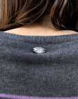 Pull Yesley Col Bateau Gris à Rayures Damson Madder - Ex-voto