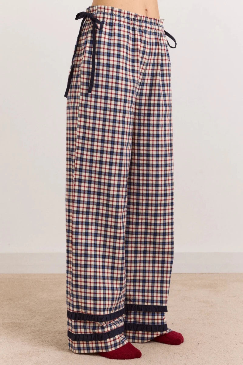 Pyjama 2 pièces Aletta Carreaux Cerise et Marines Damson Madder - Ex-voto