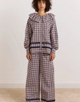 Pyjama 2 pièces Aletta Carreaux Cerise et Marines Damson Madder - Ex-voto
