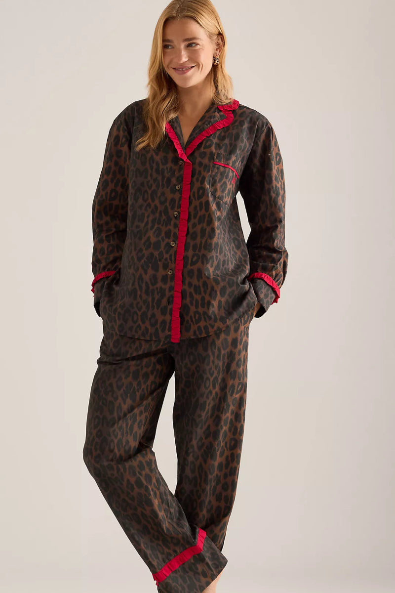 Pyjama 2 pièces Antonia Damson Madder Léopard - Ex - voto
