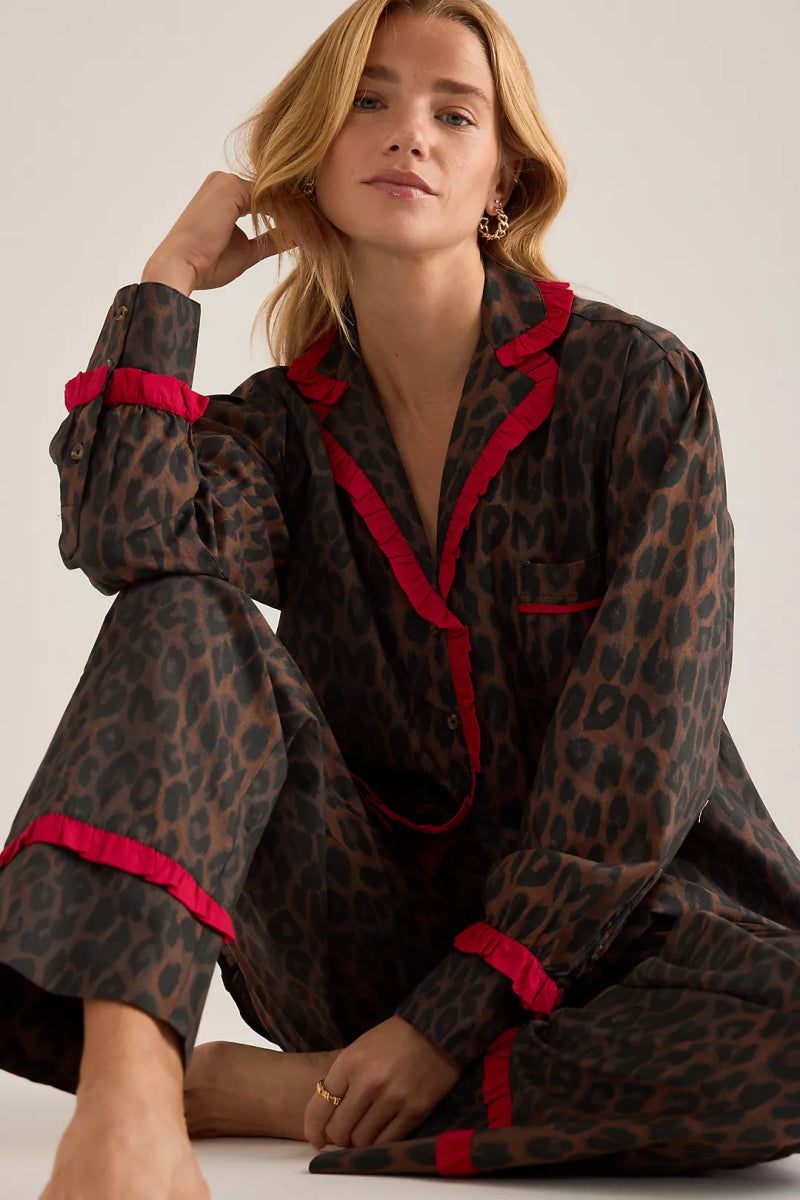 Pyjama 2 pièces Antonia Damson Madder Léopard - Ex - voto