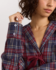 Pyjama 2 pièces en Flanelle Antonella Carreaux Tawny Damson Madder - Ex-voto