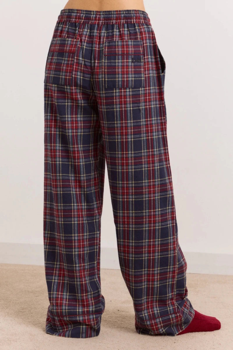 Pyjama 2 pièces en Flanelle Antonella Carreaux Tawny Damson Madder - Ex-voto