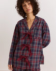 Pyjama 2 pièces en Flanelle Antonella Carreaux Tawny Damson Madder - Ex-voto