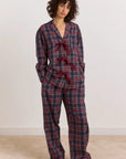Pyjama 2 pièces en Flanelle Antonella Carreaux Tawny Damson Madder - Ex-voto