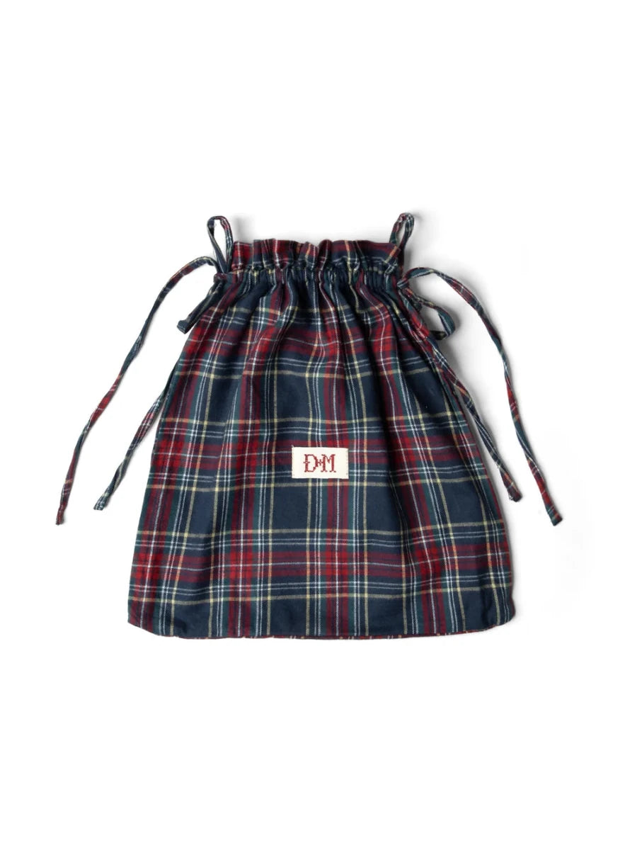 Pyjama 2 pièces en Flanelle Antonella Carreaux Tawny Damson Madder - Ex-voto