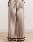 Pyjama 2 pièces Izzy Rayures Choc Ecru Damson Madder - Ex-voto