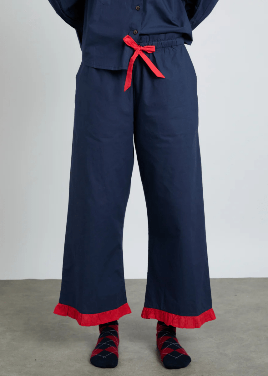 Pyjama 2 pièces Maria Marine et Rouge Damson Madder - Ex - voto