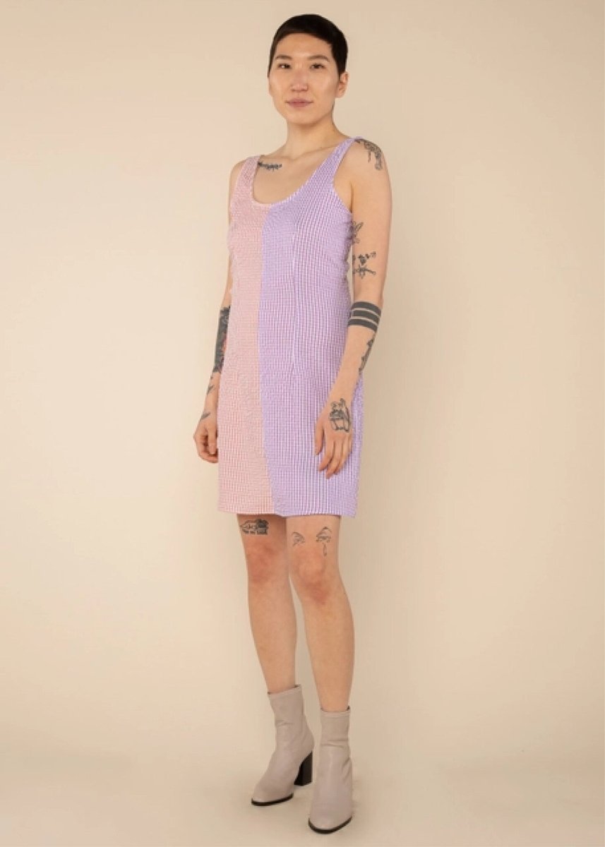 Robe Cory Gingham NLT Rose et Lavande - Ex - voto