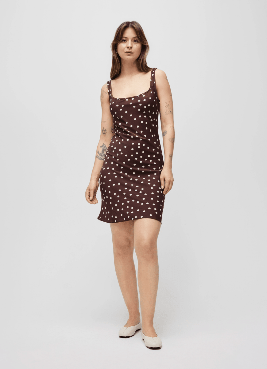 Robe Kelly Brune à Pois All Row - Ex - voto