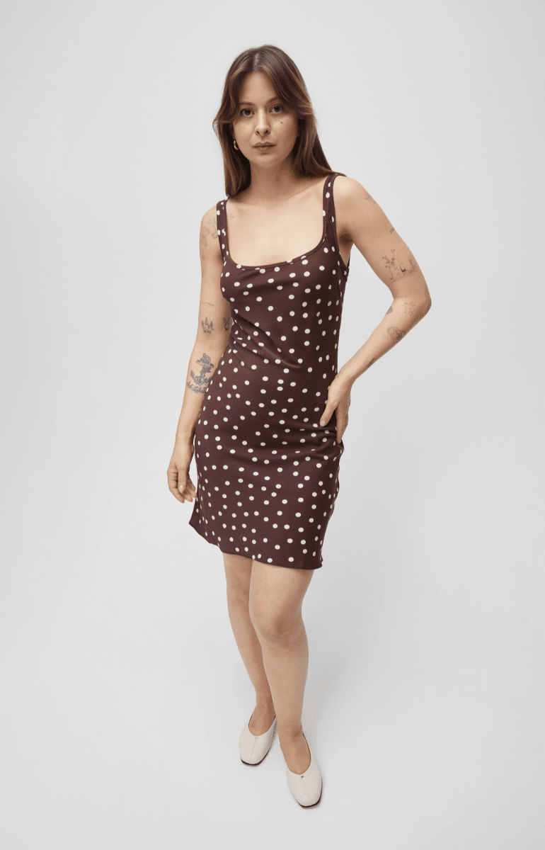 Robe Kelly Brune à Pois All Row - Ex - voto