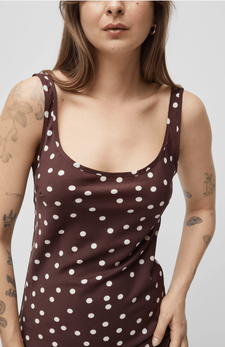 Robe Kelly Brune à Pois All Row - Ex - voto