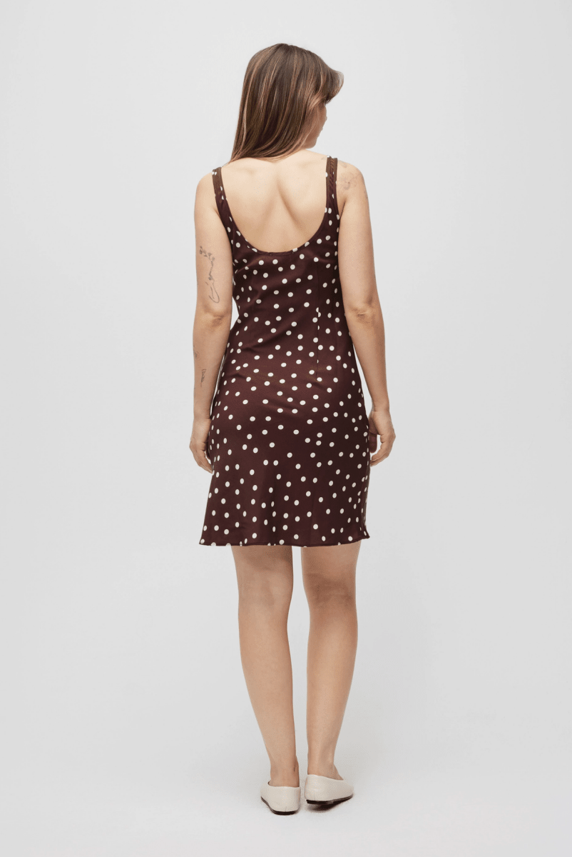 Robe Kelly Brune à Pois All Row - Ex - voto