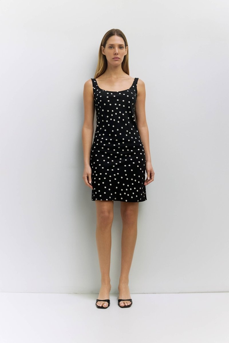 Robe Kelly Noire à Pois All Row - Ex - voto