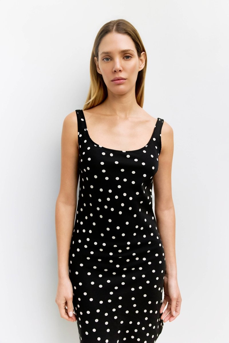 Robe Kelly Noire à Pois All Row - Ex - voto