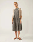 Robe Lully Gingham Noir et Beige Naïf - Ex - voto