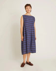 Robe Lully Gingham Noir et Bleu Naïf - Ex - voto