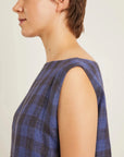 Robe Lully Gingham Noir et Bleu Naïf - Ex - voto