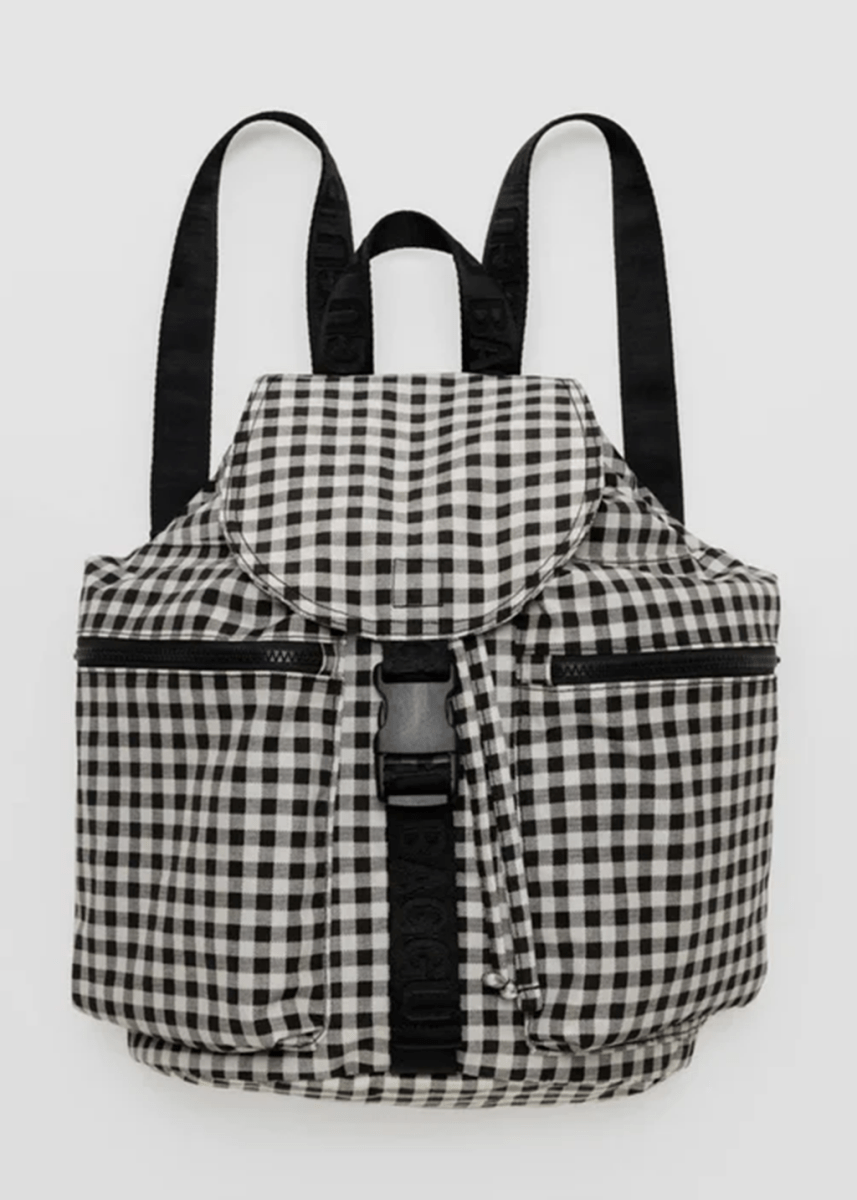 Sac à Dos Baggu Sport Black and White Gingham - Ex - voto