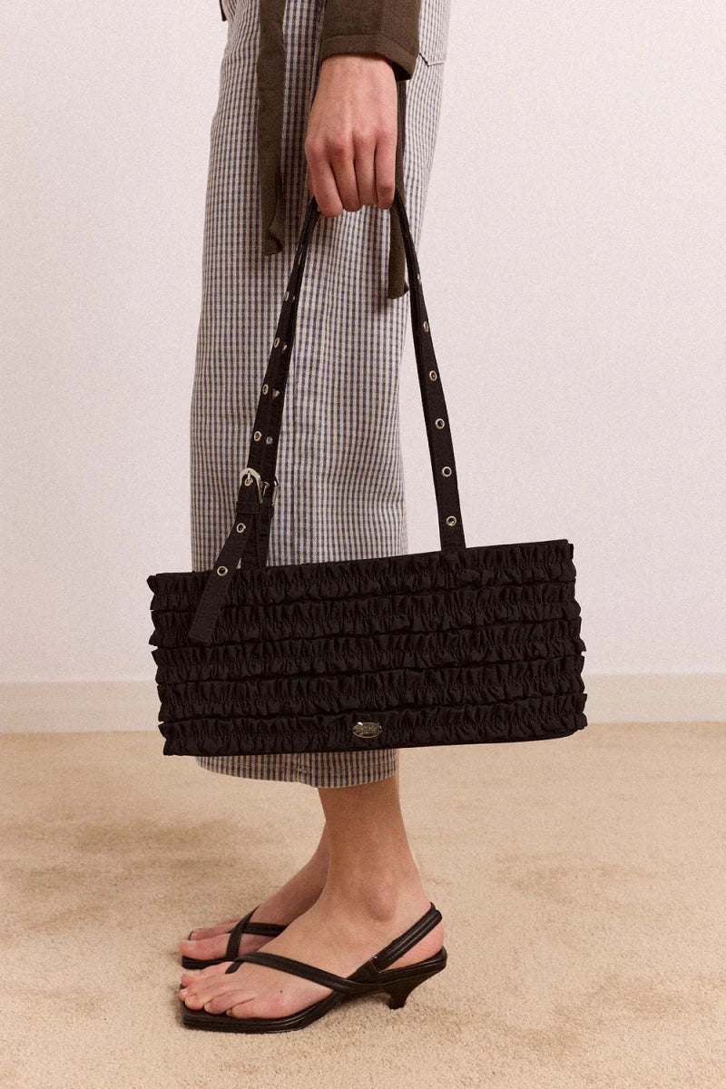 Sac Baguette Sophia Noir Damson Madder - Ex-voto