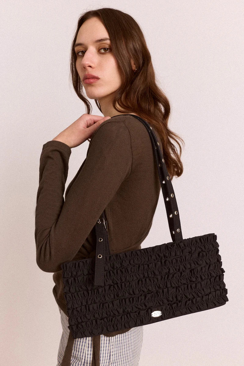 Sac Baguette Sophia Noir Damson Madder - Ex-voto