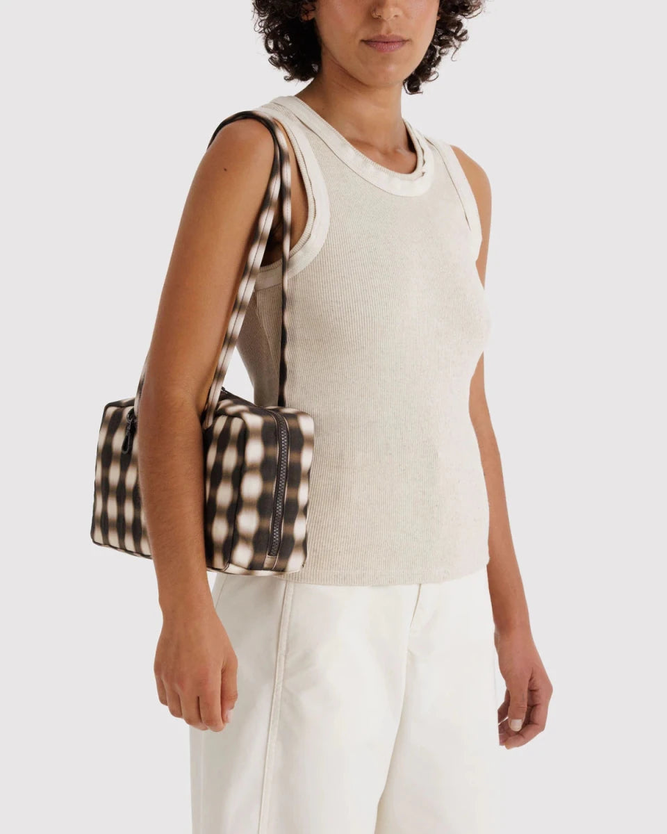 Sac Bowler Baggu Blurred Gingham Brown - Ex - voto
