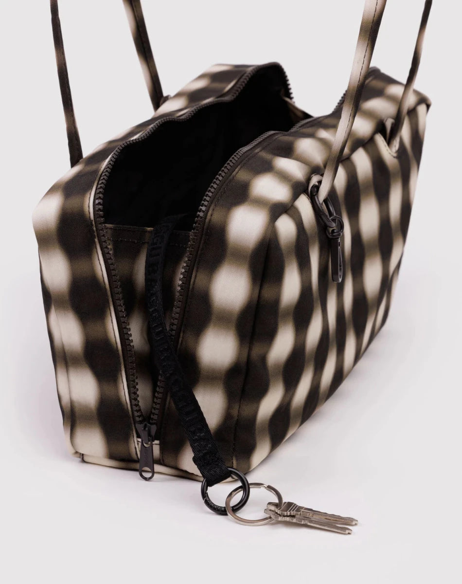 Sac Bowler Baggu Blurred Gingham Brown - Ex - voto