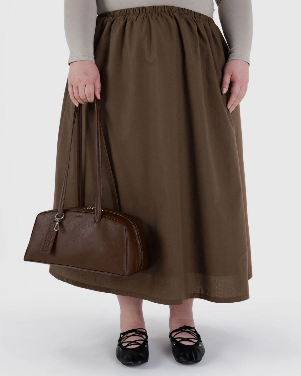 Sac Bowler Cuir Recyclé Baggu Brun - Ex - voto