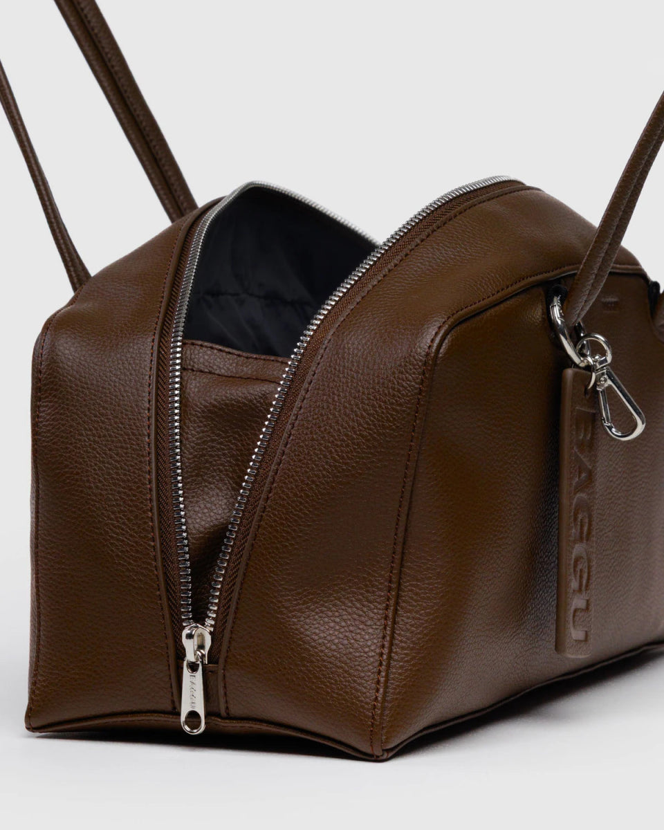 Baggu バッグ ブラウン　Bowler bag small Baggu Brown Recycled Leather Bowler Bag - Final Sale: No returns