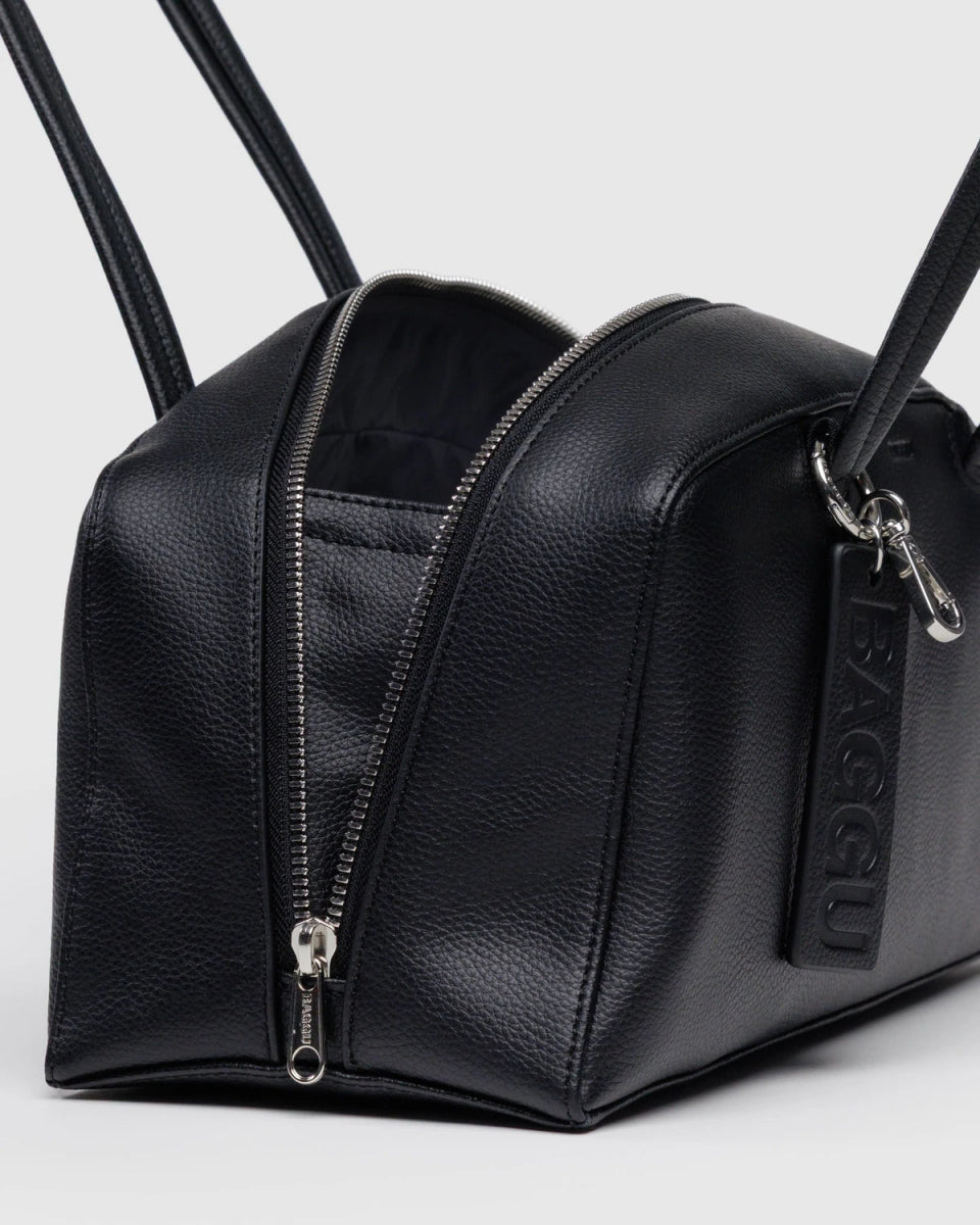 Sac Bowler Cuir Recyclé Baggu Noir - Ex - voto