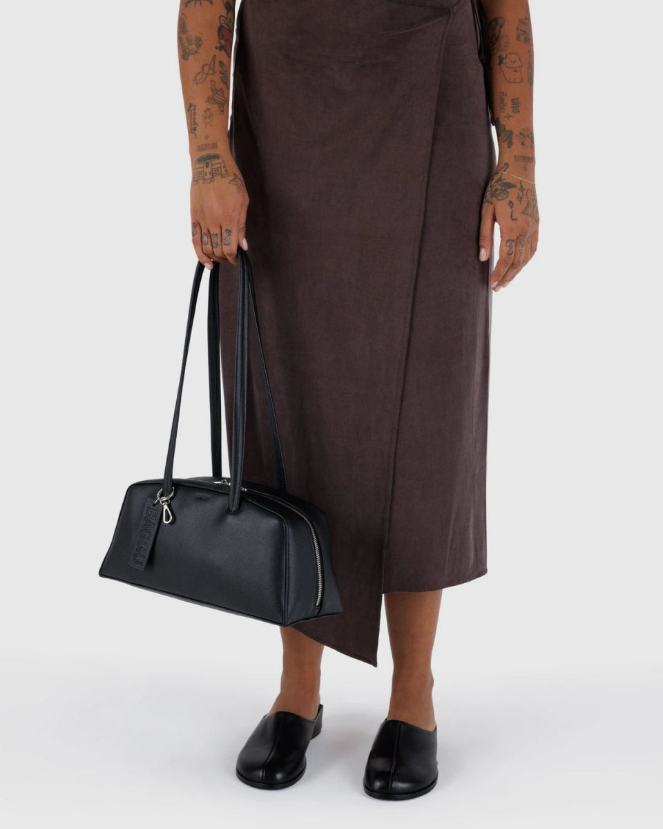 Sac Bowler Cuir Recyclé Baggu Noir - Ex - voto