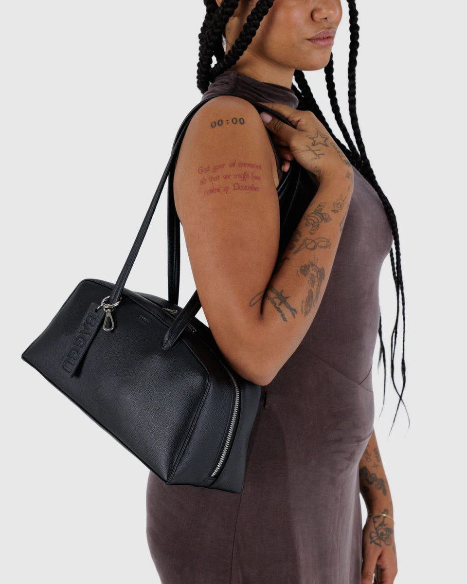 Sac Bowler Cuir Recyclé Baggu Noir - Ex - voto