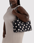 Sac Bowler Medium Baggu Noir à Pois Crèmes - Ex-voto