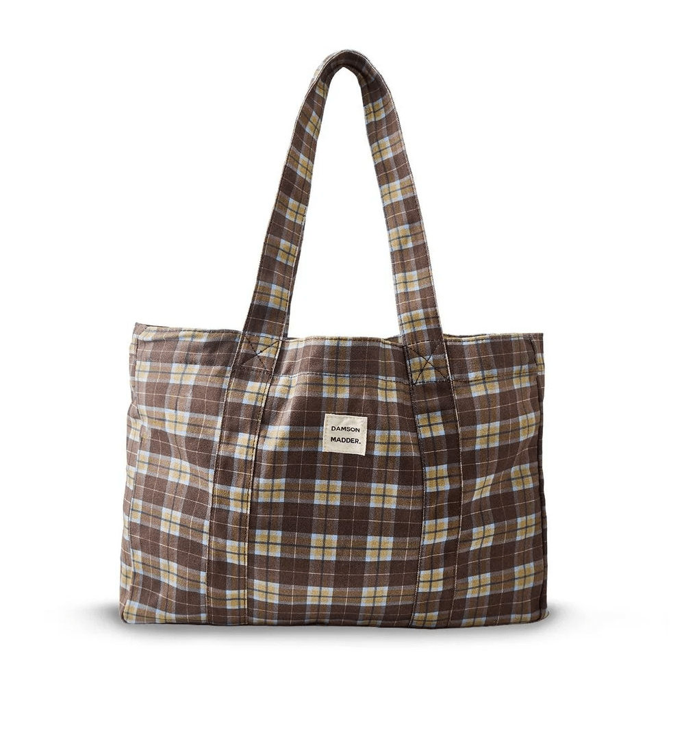 Sac Carreaux Cocoa Damson Madder - Ex-voto