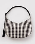Sac Croissant Large Baggu Black and Cream Gingham - Ex-voto