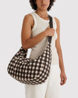 Sac Croissant Large Baggu Blurred Gingham Brown - Ex - voto