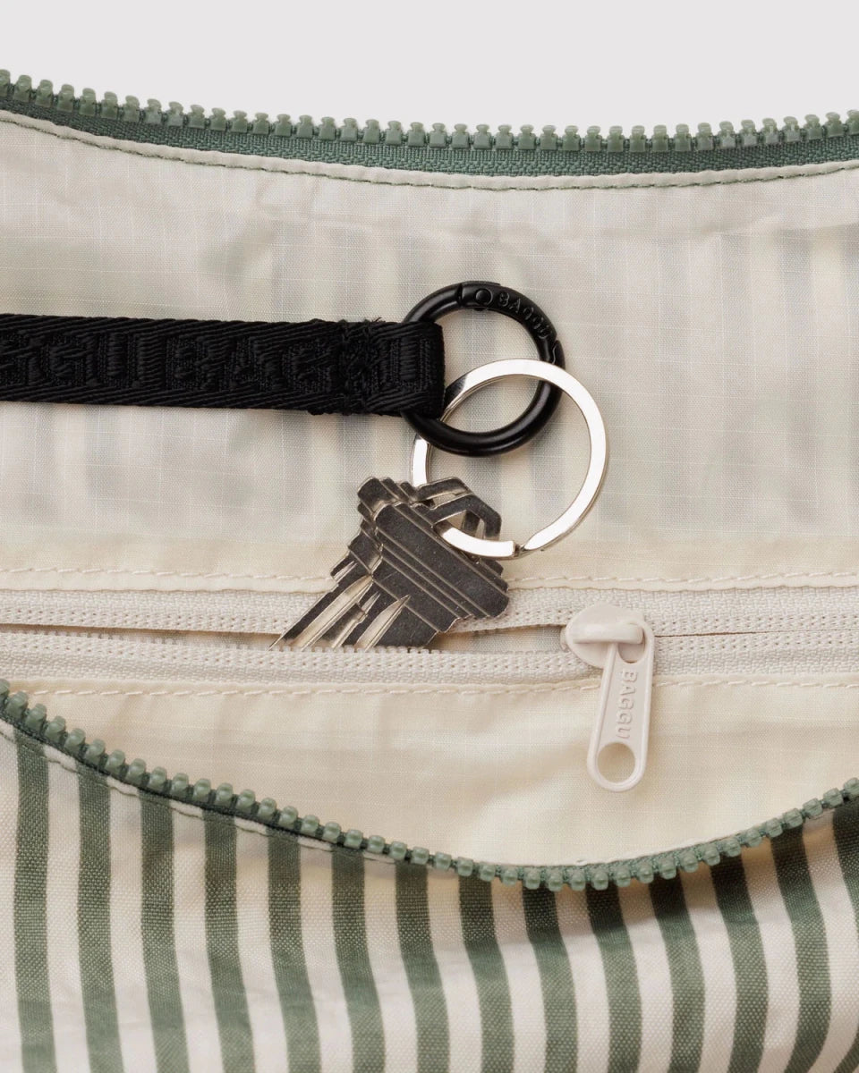 Sac Croissant Large Baggu Sage Stripe - Ex - voto