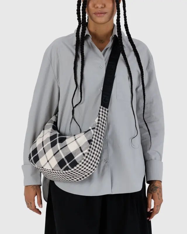 Sac Croissant Medium Baggu Mixed Plaid - Ex - voto
