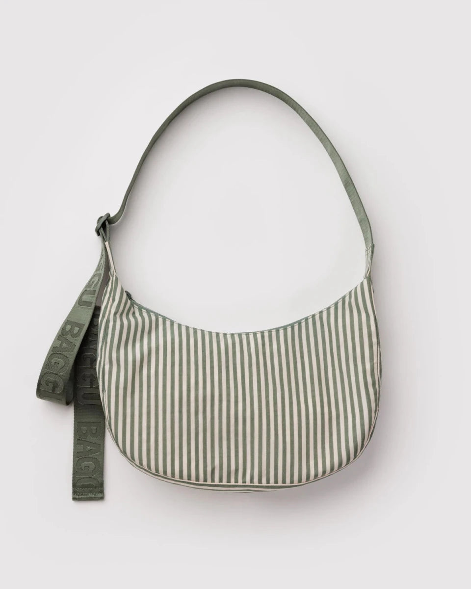 Sac Croissant Medium Baggu Sage Stripe - Ex - voto