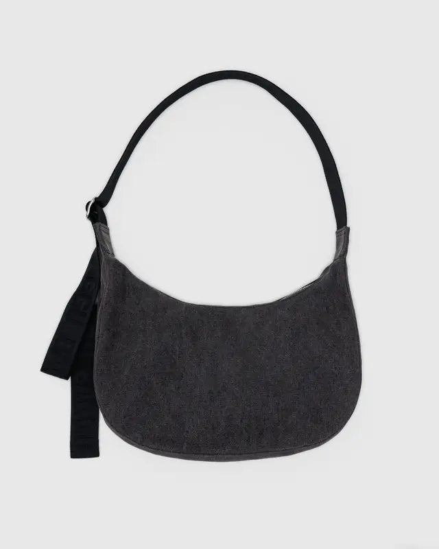 Sac Croissant Medium Baggu Washed Black Denim - Ex - voto