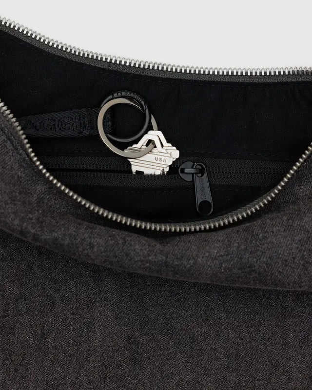 Sac Croissant Medium Baggu Washed Black Denim - Ex - voto