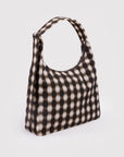 Sac d'Épaule Nylon Baggu Blurred Gingham Brown - Ex - voto