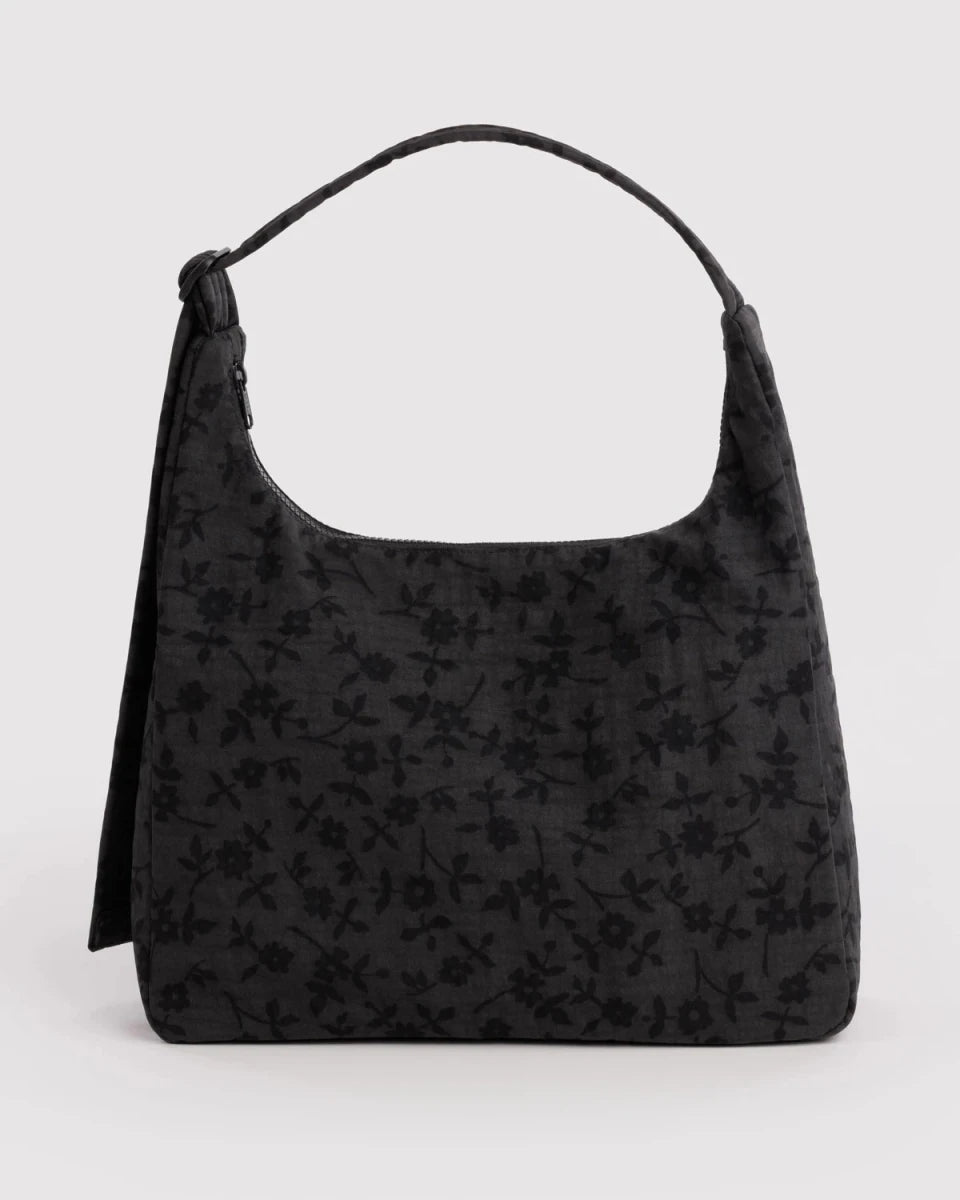 Sac d'Épaule Nylon Baggu Charcoal Ditsy Floral - Ex-voto