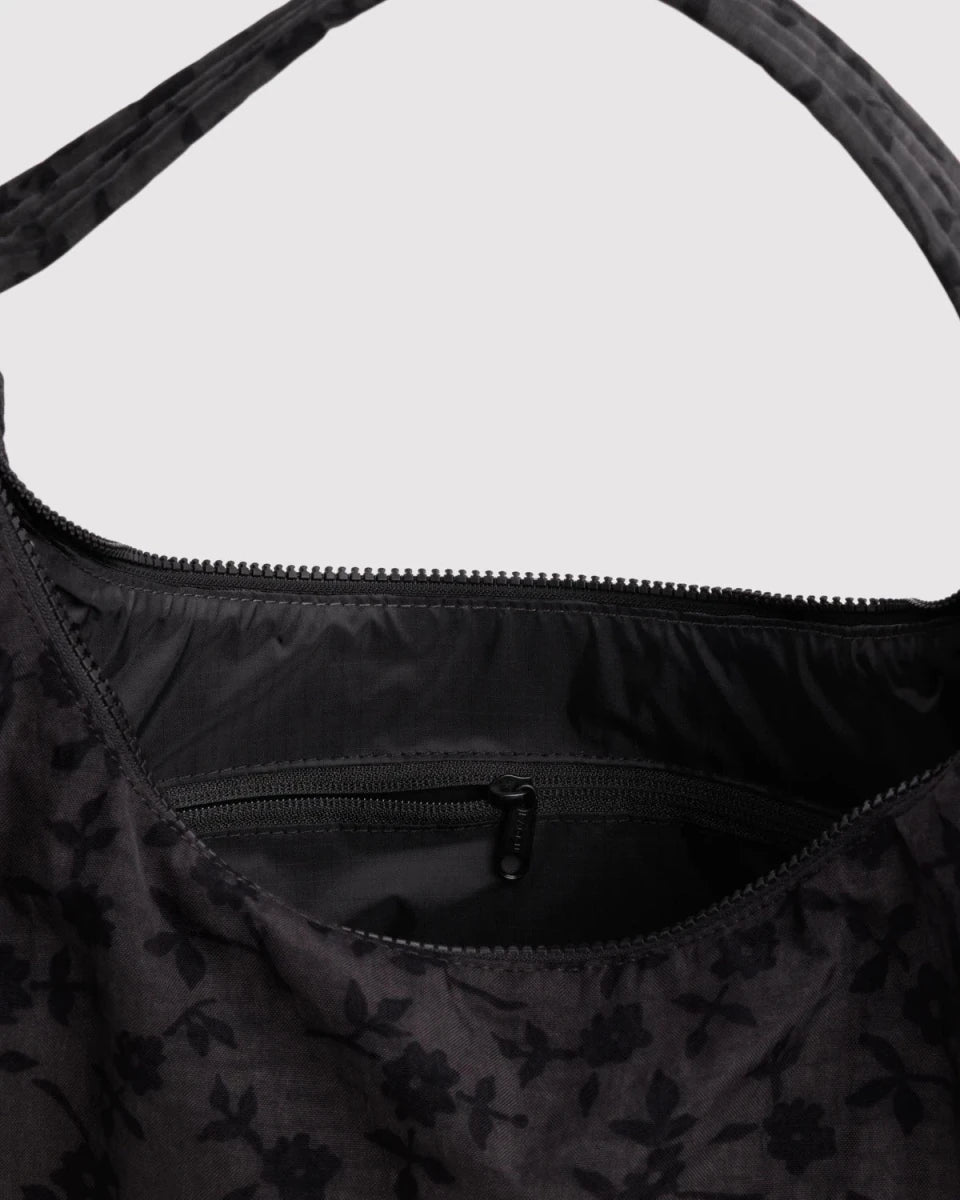 Sac d'Épaule Nylon Baggu Charcoal Ditsy Floral - Ex-voto