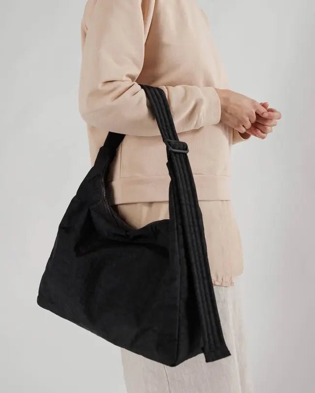 Sac d'Épaule Nylon Baggu Noir - Ex - voto
